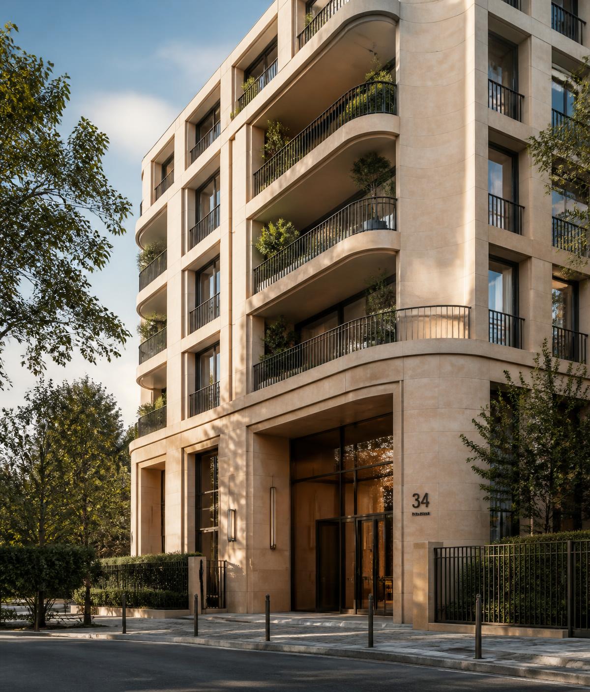 Elegant residential building exterior developed for modern urban living